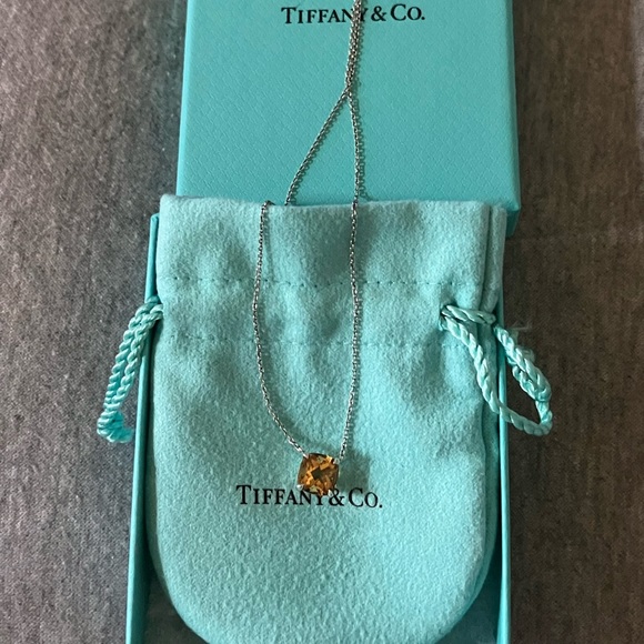 Rare Tiffany & Co Sterling Silver Faceted Citrine Necklace - Picture 3 of 8